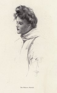 Egy karakter, Frina Mavrodin grófnő a Moritza hercegnő című regényéből, Percy Brebnertől (litho) alkotó: Harrison Fisher