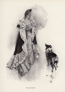 Egy fiatal nő kimegy estére, és felszólítja kutyáját, hogy engedelmeskedjen az utasításoknak (litho) alkotó: Harrison Fisher