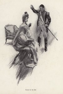 Bálra készülő férfi és nő (litho) alkotó: Harrison Fisher