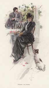 A férfi választ vár egy fiatal nőtől (színes litó) alkotó: Harrison Fisher