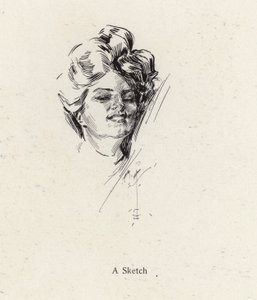 Egy nő portréja tollvázlattal (litho) alkotó: Harrison Fisher