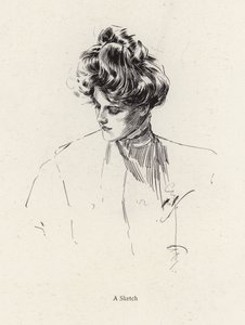 Női portré (litho) alkotó: Harrison Fisher