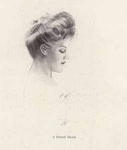 Női portré profilban (litho) alkotó: Harrison Fisher