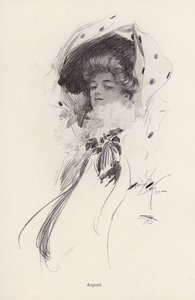 Egy Augusta nevű nő portréja (litho) alkotó: Harrison Fisher