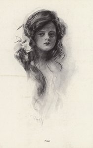 Egy fiatal lány, Peggy portréja (litho) alkotó: Harrison Fisher
