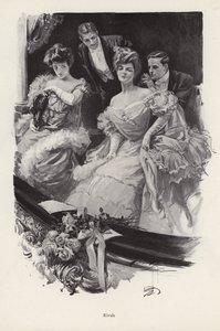 Két nő egy dobozban a színházban egymással versengve a férfifigyelemért (litho) alkotó: Harrison Fisher