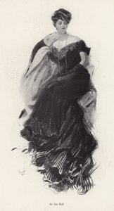 Nő estélyiben a bálon (litho) alkotó: Harrison Fisher