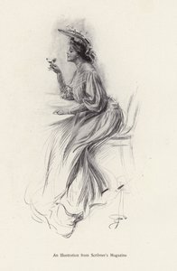 Nő itallal (litho)