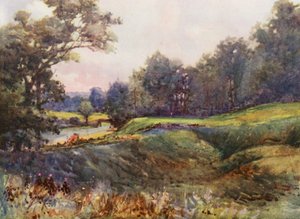 Golfpályák: lyuk (színes litográfia): Cassiobury Park, az új tizennyolcadik lyuk (színes litográfia)