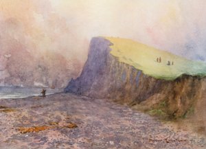 Golfpályák: Sheringham, a hetedik lyuk felé vezető úton (színes lithó)