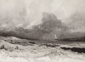 Golfpályák: Harlech, a negyedik lyukról nézve (litho)