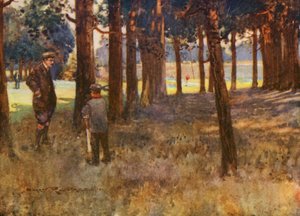 Golfpályák: Mildenhall, egy rossz slice eredménye a hatodiknál (színes litho)