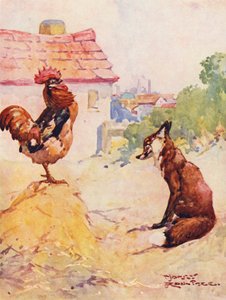 A róka és a kakas (színes litó)