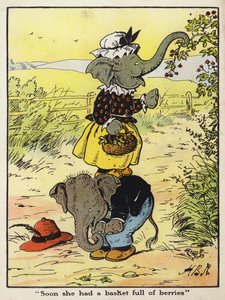 "Hamarosan tele volt egy kosár bogyóval" (színes litho) alkotó: Harry B Neilson