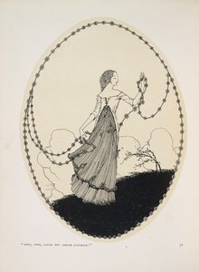 Április. "April, April, nevesd lányos nevetésedet!" alkotó: Harry Clarke