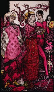 Nagyláb Bert, Villon énekli Illusztráció: Harry Clarke a Queensből, J. M. Synge