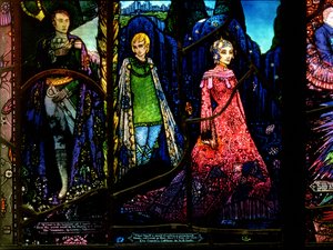 Részlet a genfi ablakból, amely Lennox Robinson (1886-1958) Álmodozóit és W.B. Cathleen grófnőt mutatja be. Yeats (1865-1939)