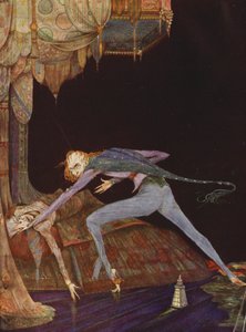 Edgar Allan Poe: Egyszer, csak egyszer sikoltott (színes litográfia) alkotó: Harry Clarke