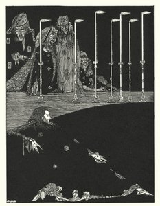 Edgar Allan Poe: A gödör és az inga (litográfia) alkotó: Harry Clarke