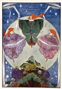 Tündérek:"" Ködből és holdfényből szőtt kendőkkel táncoltak"": Az elf-domb - Hans Christian Andersen "" Tündérmesékben" - ill. írta: Harry Clarke alkotó: Harry Clarke