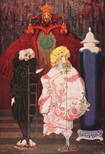 "Valóban van bátorságod?", illusztráció a "Pásztorlány és a kéményseprő" című művéből, Hans Christian Andersen alkotó: Harry Clarke