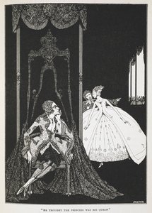 "Azt hitte, hogy a hercegnő a királynője." Illusztráció a történethez, „szamárbőr”. alkotó: Harry Clarke
