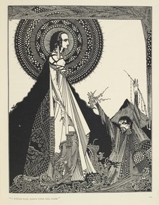 – Hangosan kiáltoznám a nevét. Illusztráció: Ligeia, egy novella. A "Ligeia" Edgar Allan Poe novellája. A történet egy névtelen narrátort és feleségét, Ligeiát, egy gyönyörű és intelligens hollóhajú nőt követi nyomon. Megbetegszik, komponálja a „Th alkotó: Harry Clarke