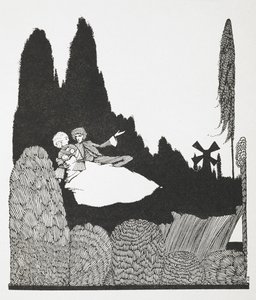 Illusztráció a „The Master Cat or Puss in Boots” című történethez. alkotó: Harry Clarke