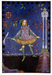 A hercegnő apjának sírján ekkor egy rózsabokor nőtt - A disznópásztor „A hercegnő és a verandás” - Hans Christian Andersen, ill. írta: Harry Clarke alkotó: Harry Clarke