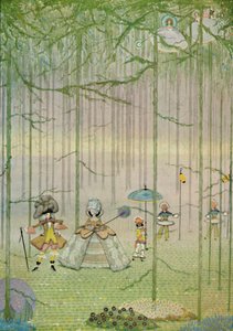 Riquet a Tufttal. Charles Perraults Fairy Tales-ből. Vízfesték rajz, 1923