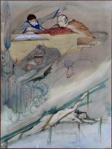 The Fall of the House of Usher, 1923 (ceruza és WC) alkotó: Harry Clarke