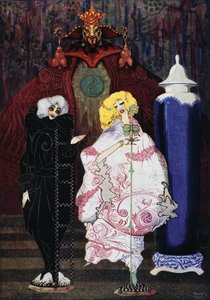 A pásztorlány és a kéményseprő, Hans Christian Andersen (1805-1875) meséje, Harry Clarke (1890-1931) illusztrációja. alkotó: Harry Clarke