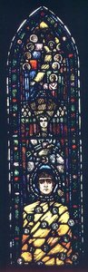 A boldogtalan Júdás (ólomüveg) alkotó: Harry Clarke