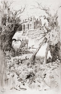 Sivár Ház. Harry Furniss illusztrációja Charles Dickens Bleak House című regényéhez, a The Testimonial Editionból, 1910-ben. alkotó: Harry Furniss