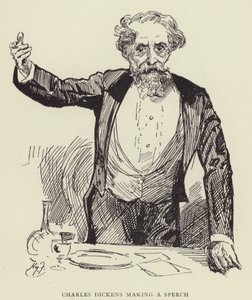 Charles Dickens beszédet mond alkotó: Harry Furniss