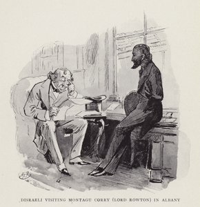 Disraeli meglátogatja Montagu Corryt (Lord Rowton) Albanyban alkotó: Harry Furniss