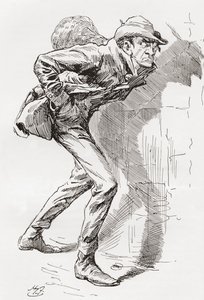 Dolge Orlick. Harry Furniss illusztrációja Charles Dickens Great Expectations című regényéhez, az 1910-ben megjelent The Testimonial Editionból.
