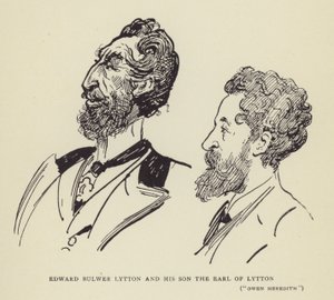 Edward Bulwer Lytton és fia, Lytton grófja, Owen Meredith alkotó: Harry Furniss