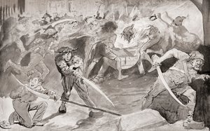 Illusztráció Charles Dickens meséje két városról című regényéhez alkotó: Harry Furniss