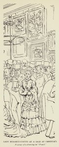 Lady Burdett-Coutts egy kiárusításon a Christiesnél alkotó: Harry Furniss