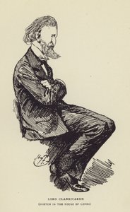 Lord Clanricarde, vázlat a Lordok Házában alkotó: Harry Furniss