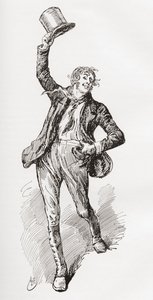 Mark Tapley. Harry Furniss illusztrációja Charles Dickens Martin Chuzzlewit című regényéhez, a The Testimonial Editionból, 1910-ben. alkotó: Harry Furniss