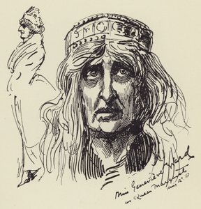Miss Genevieve Ward Margaret királynő szerepében alkotó: Harry Furniss