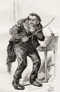 Mr. Squeers. Harry Furniss illusztrációja a Nicholas Nickleby című Charles Dickens-regényhez, a The Testimonial Editionból, 1910-ben. alkotó: Harry Furniss