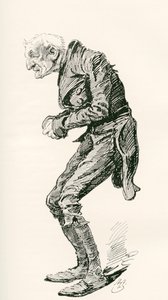 Az öreg Chuffey. Harry Furniss illusztrációja Charles Dickens Martin Chuzzlewit című regényéhez, a The Testimonial Editionból, 1910-ben. alkotó: Harry Furniss