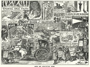 Lyukasztó rajzfilm: Hogyan hirdessünk most (metszet) alkotó: Harry Furniss