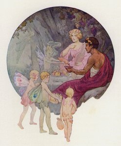 Calypso a barlangjában (színes litográfia) alkotó: Harry George Theaker
