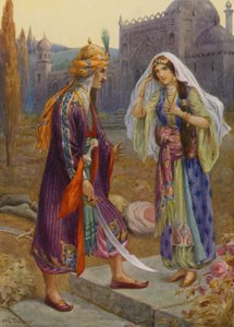 Codadad megöli a néger óriást (színes litográfia) alkotó: Harry George Theaker