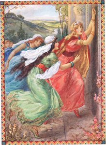 Emer ért elsőként az ajtóhoz (a Champions Portionból) (színes lithó) alkotó: Harry George Theaker