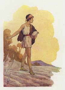 Jason elvetette a sárkányfogakat (színes litográfia) alkotó: Harry George Theaker